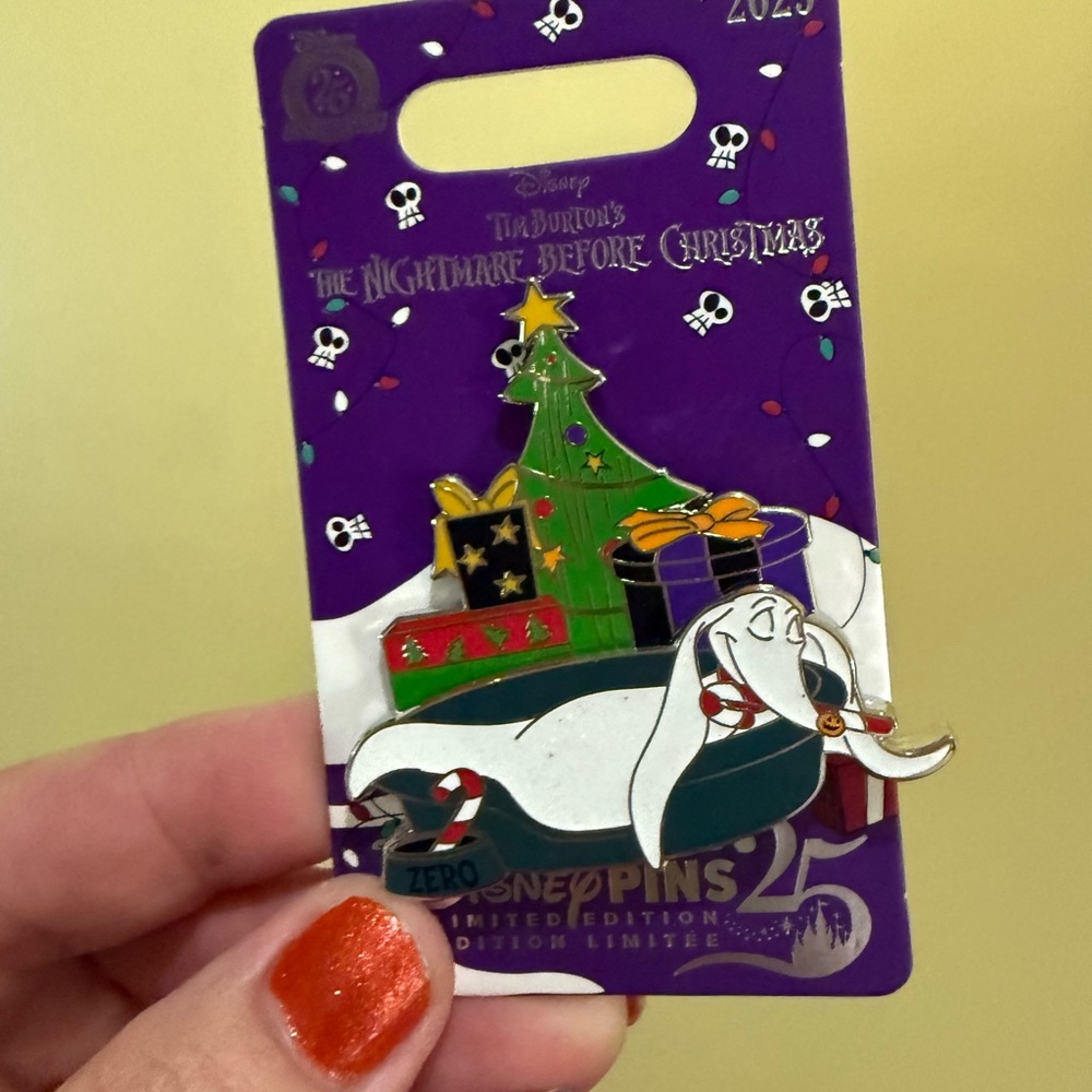 Authentic 2025 Disney Parks Nightmare Before Christmas Zero Pin NWT
